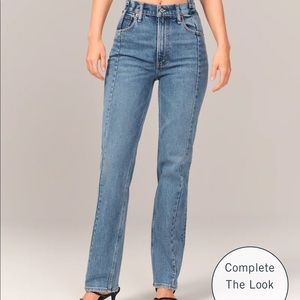 Abercrombie 90’s ultra high rise 90’s straight jeans worn once